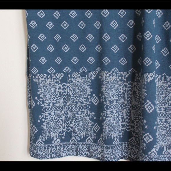 Women’s Size Small Blue Boho Print Shirt Dress - Picture 4 of 4